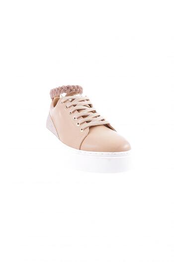 DGN Women's Thick Sole Anklet Detailed Silver Stone Sneakers Shoes Nude 15299623118
