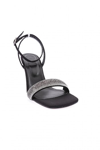 DGN 5161-1-23y Silver Stoned Women's Heeled Shoes - Ankle Strap