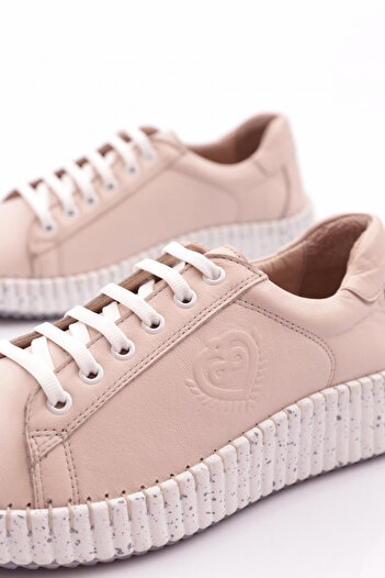 DGN Kadın Bağcıklı Sneaker Ayakkabı Bej 266102623