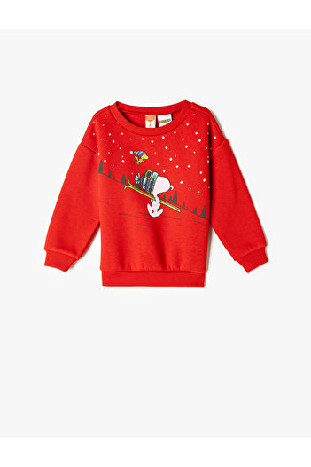 Koton Snoopy Printed Long Sleeve Sweatshirt - Licensed, Crew Neck