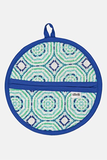 Sttelli Aztec Pattern Hypnotic Pot Holder, Blue