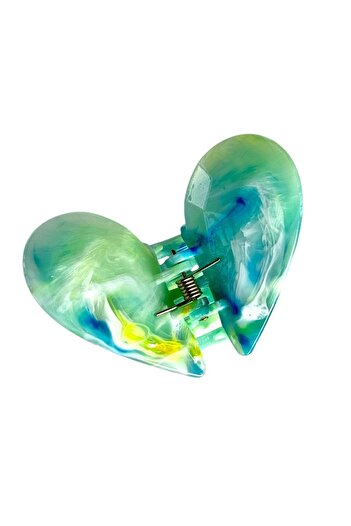TAKIŞTIR Green Color Heart Detailed Bone Peg Buckle