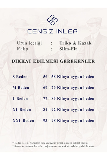 Cengiz İnler Cengiz Inler Full Fisherman Plain Slim Fit Men's Knitwear