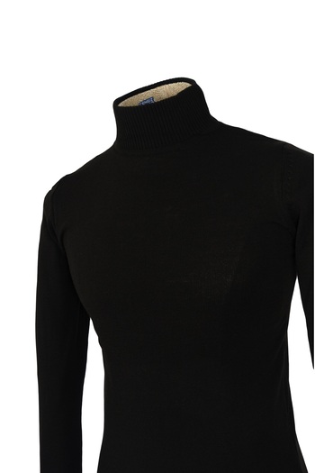 Cengiz İnler Cengiz Inler Full Fisherman Plain Slim Fit Men's Knitwear