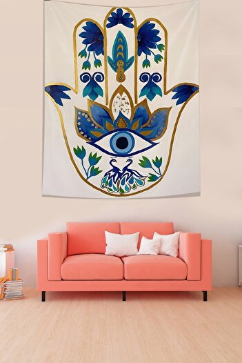 farbala Fatma Mother Hand Stain Resistant Fabric Wall Cover Wall Carpet Tapestry