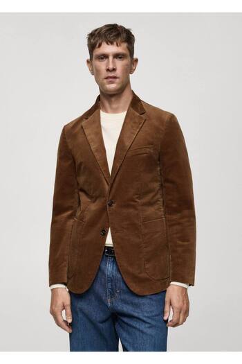 MANGO Man Slim Fit Corduroy Blazer Jacket