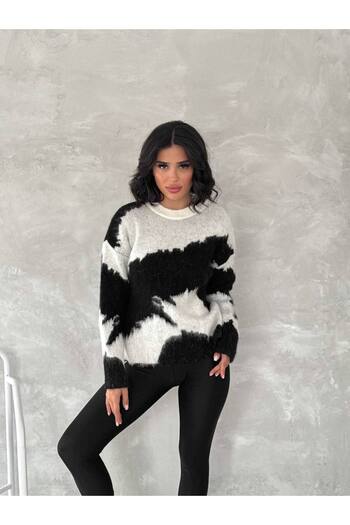 Noa Noa Hooded Splatter Patterned Sweater
