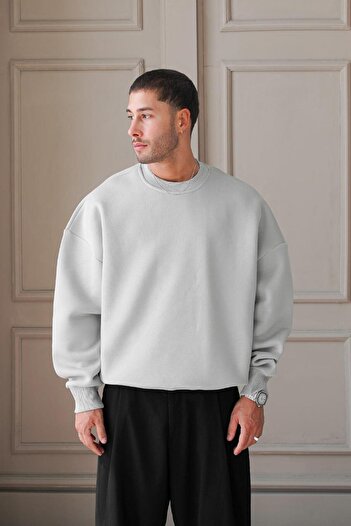 HAFKAGİYİM Gray Cozy Basic Oversize Sweat