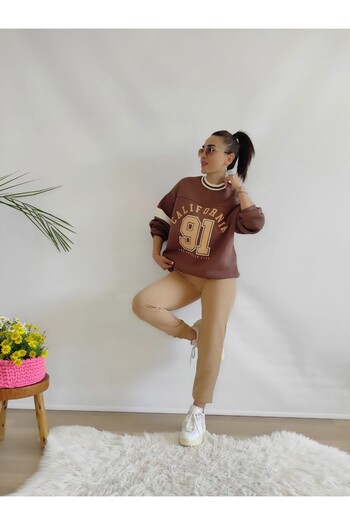 Altı Üstü Butik Φούτερ Camel 2 Thread