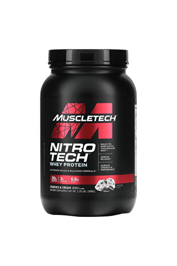 MUSCLETECH Nitro Tech Whey Protein, Cookies and Cream, 2 LB