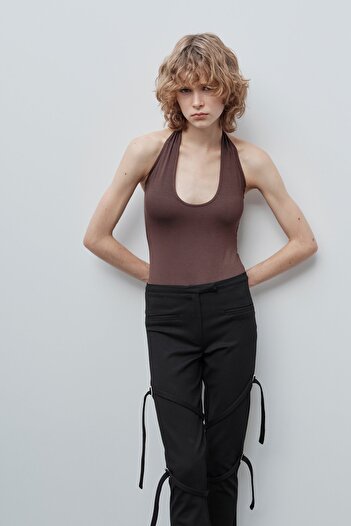 VATKALI Halterneck Thong Bodysuit