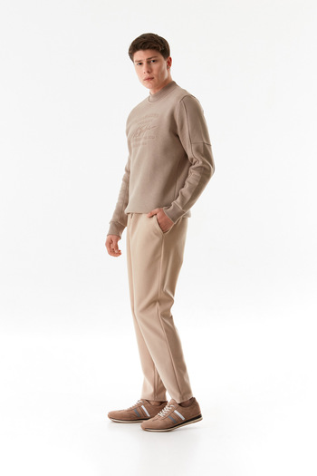 Fulla Moda Basic Elastic Waist Straight Stitched Trousers
