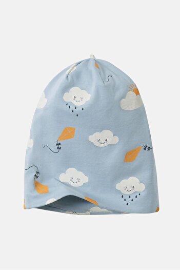 Tchibo Kids Boy Allover Print Beanie Hat, Blue Combo