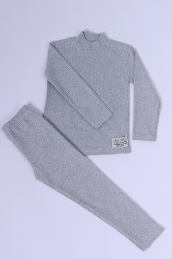 HÇM Solid Color Bottom-Top Suit for Girl - Throat Detail D18