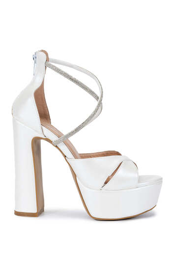 Tamer Tanca Women's Genuine Leather Beige Heeled Shoes