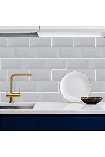 Bigaimaj Kitchen Countertop Self-Adhesive Foil Coating Tile Stone Pattern 60Cmx100Cm