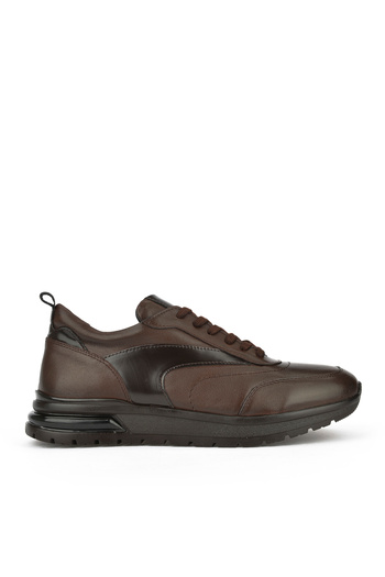 Ziya Genuine Leather Men's Sneakers - 1431024 Z5400 Coffee