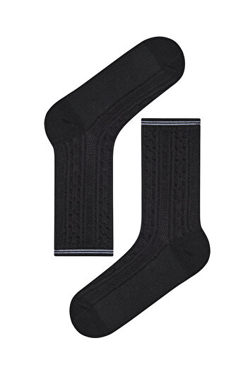 Penti Jacquard Line 3lü Siyah Gri Beyaz Soket Çorap