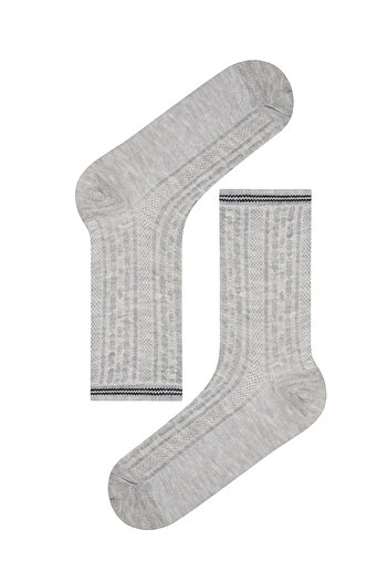 Penti Jacquard Line 3lü Siyah Gri Beyaz Soket Çorap