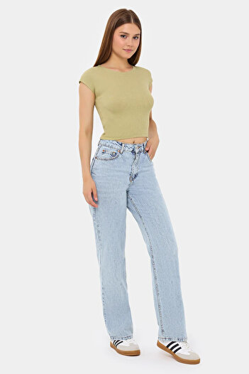 Hiccup Basic Round Neck Short Sleeve Crop Top