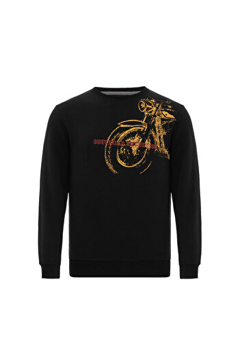 ROUTEFIELD Harv Men's Casual Sweatshirt Black Men's Sweatshirt Rfharv2223