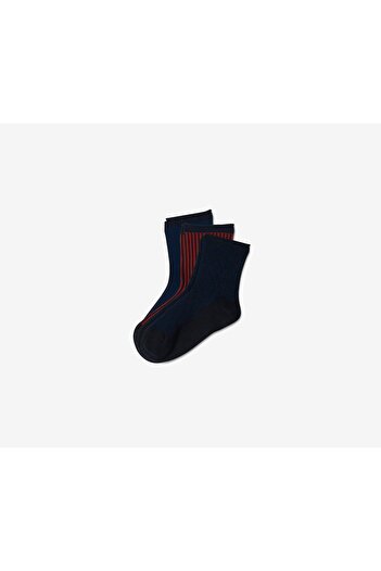 Tchibo Women 3 Pairs Of Socks, Navy and Red and Blue
