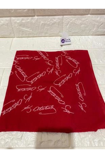 sema aksesuar 10 Pieces Red Atatürk Signed Cotton Fabric Scarf - Bandana - April 23, October 29, August 30, 19 May