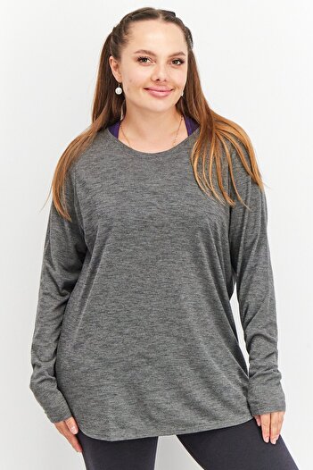 Tchibo Women Sportswear Fit Long Sleeve Training Top, Grey