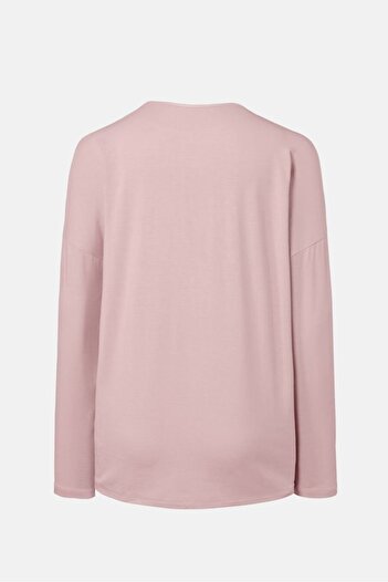 Tchibo Women Boat Neck Long Sleeve Plain Top, Pink