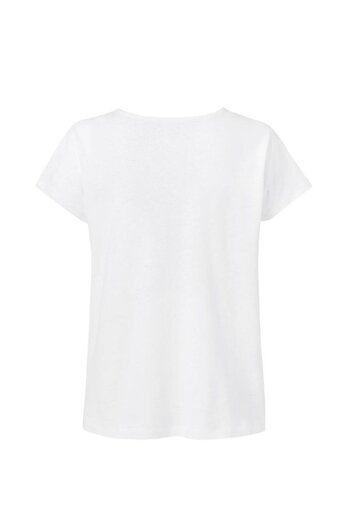Tchibo Women Round Neck Short Sleeve Plain Top, White