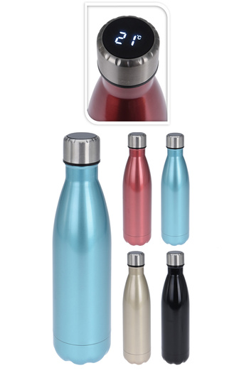 Ecrou Black Steel Flask - Thermos with Digital Indicator 500 ml