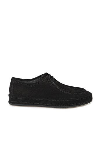 Jakamen Black 100% Leather Lace-up Casual Suede Shoes