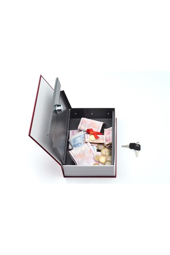 safebook Seif în formă de carte de 24 cm cu încuietoare ascunsă, cu 8 obiective, negru (8 GOALE)