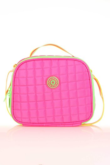 KAUKKO Rose Pink Quilted Lunch Box - K9046
