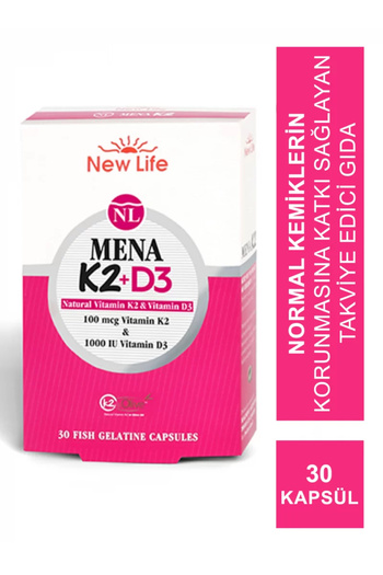 New Life Mena K2+d3 30 Capsules