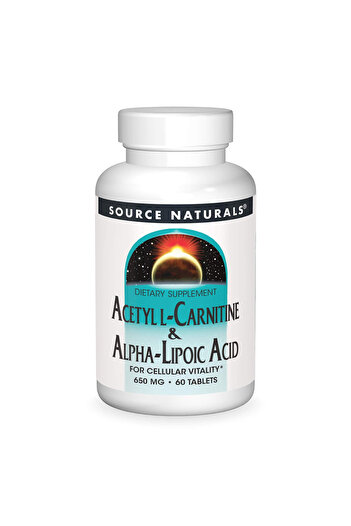 source naturals Acetyl L Carnitine and Alpha Lipoic Acid, 650 mg, 60 Tablets