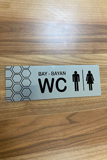 Gri Grafik Design Workshop Aluminum Bay Wc Toilet Diversion Sign 30cm X 10cm