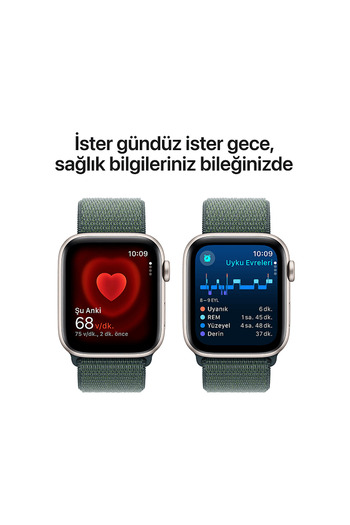 Apple Watch SE GPS 2024 40mm Starlight Aluminium Case with Lake Green Sport Loop