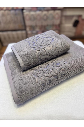 Esila Life Набір бавовняних рушників з органічної бавовни - 2 шт. 50x90 і 90x150, антрацит