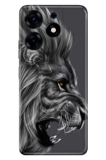 TECNO Spark 10 Pro Case Camera Protected Silicone Patterned Pictorial Uv Cover Black Lion