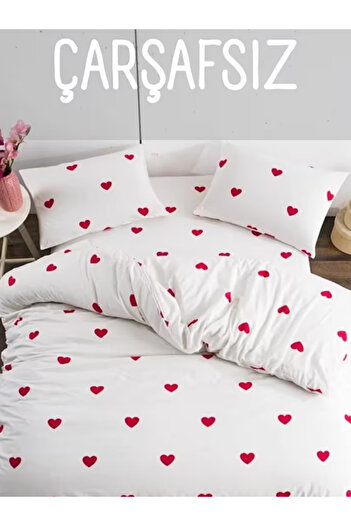 Sheri Home kalpli çift kişilik çift taraflı nevresim+2 adet yastık kılıfı