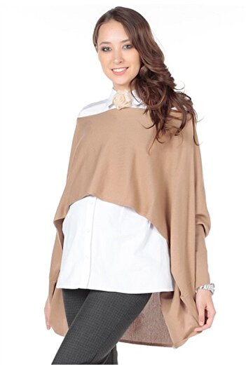 BUSA Maternity Shawl Cardigan Model Tan