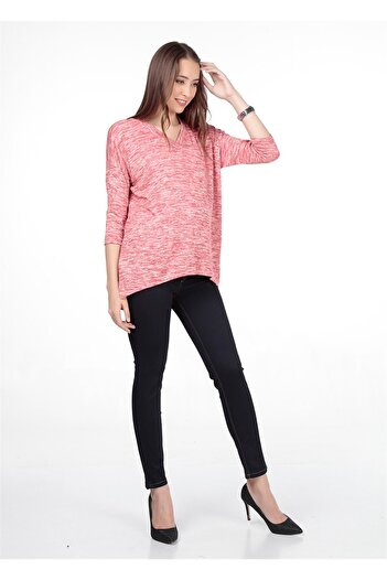 BUSA Red Maternity V-Neck Blouse
