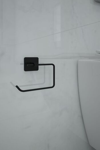 Alper Banyo Тримач для туалетного паперу Jasmin Adhesive Black Square, тримач для туалетного паперу, тримач для туалетного паперу, стійка для туалетного паперу