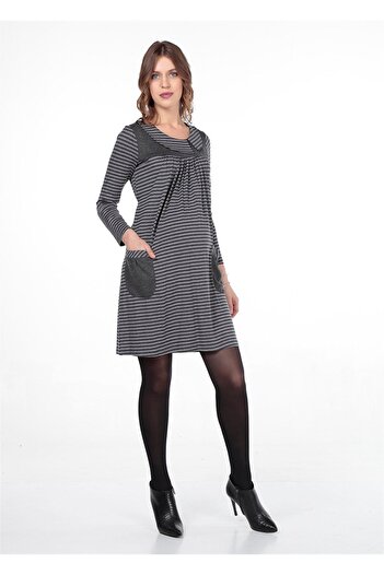 BUSA Maternity Robe Daily Dress Gray