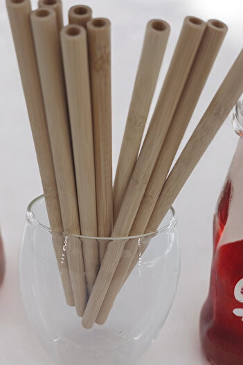 küche haus 10 Bamboo Straws - Washable, Natural Eco-Friendly, Vegan