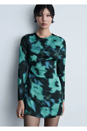 MANGO Woman Patterned Short Dress