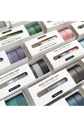 GUGUK Rainbow Pastel Themed 7 Color Washi Tape • Sticky Note (Ggk-Pc019)