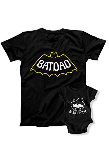 Tshirthane Father Son Batdad Sidekick Bodysuit T-shirt (Single Product Price is Add to 2 Baskets for Combining