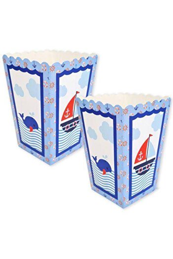 Parti Dükkanım Sailor Themed Corn Box 8 Pieces